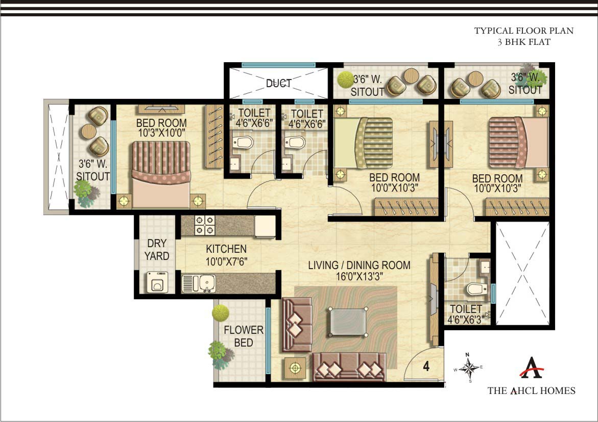 Flr.Plan 3bhk
