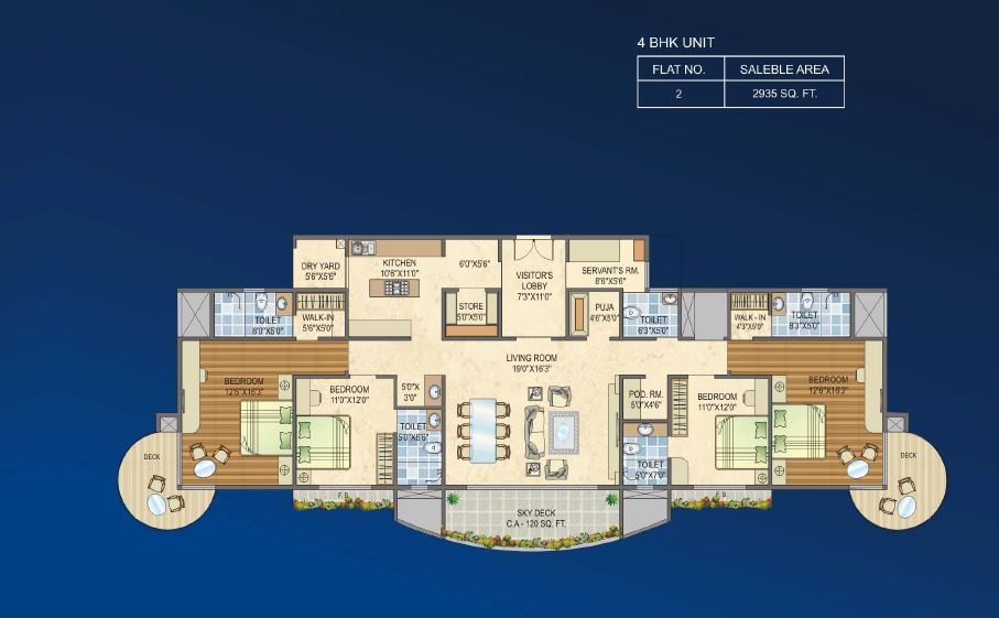 Orion 4BHK Unit Plan