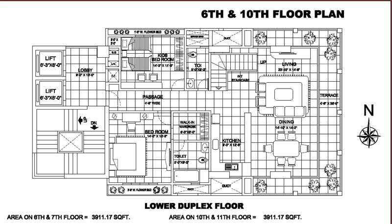 6th and 7th floor Plan
