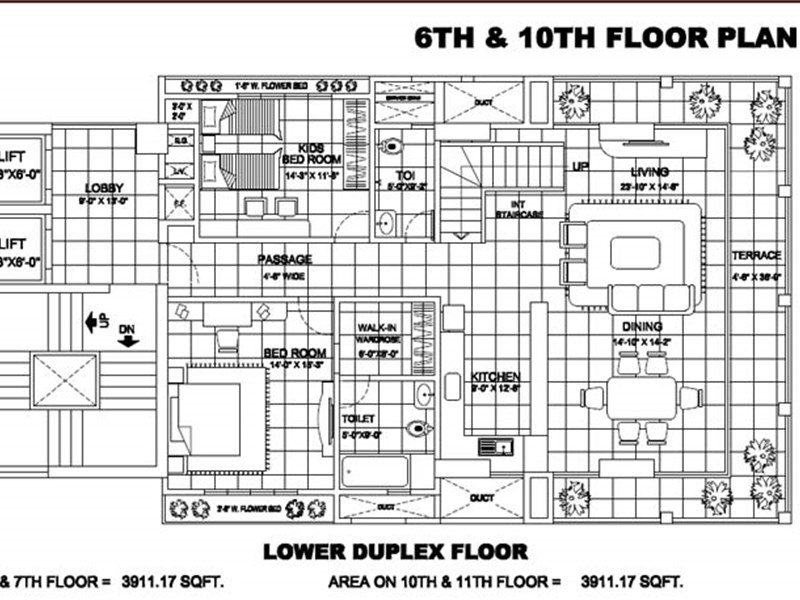 6th and 7th floor Plan