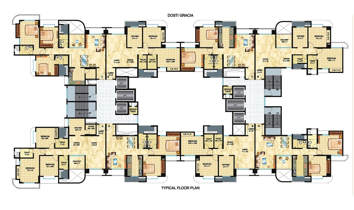 Dosti Imperia Gracia Typical Floor Plan