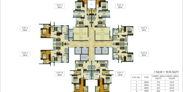 1 BHK Floor Plan