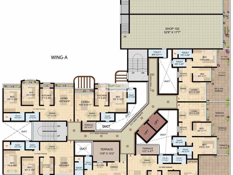 Wing A 1st floor plan