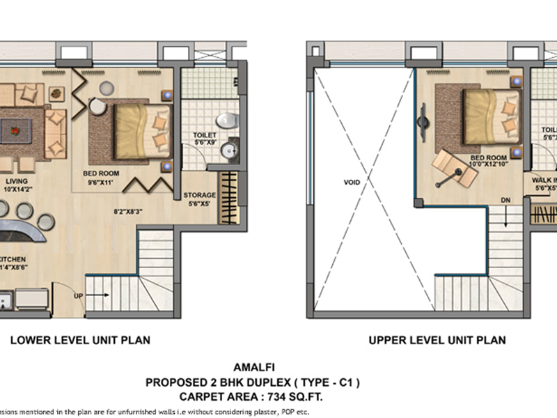 Unit Plan 2 BHK Duplex
