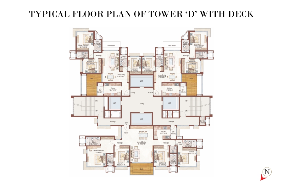 Ashford Royale Typical Floor Plan Wing D With Deck