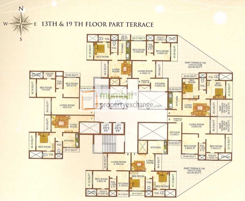 13th & 14thFloor plan 