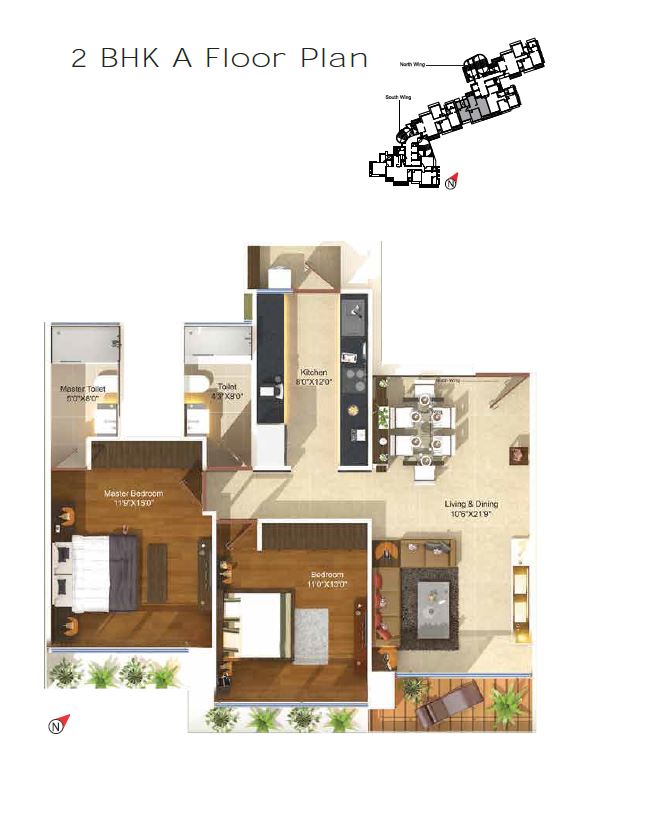 Ajmera Aeon 2BHK Wing A