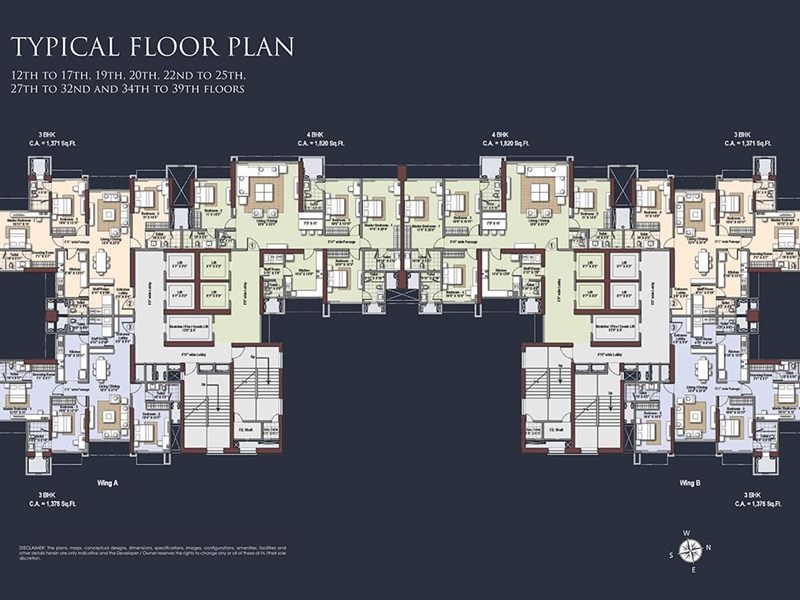 Raheja Imperia Typical Floor Plan-1