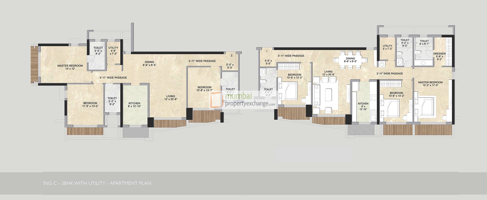 3 BHK Floor Plan