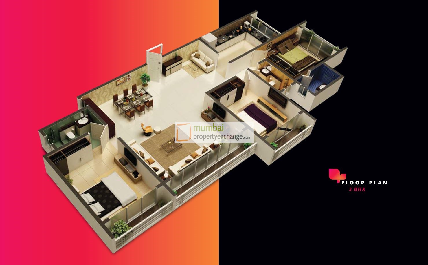 3 BHk Floor Plan
