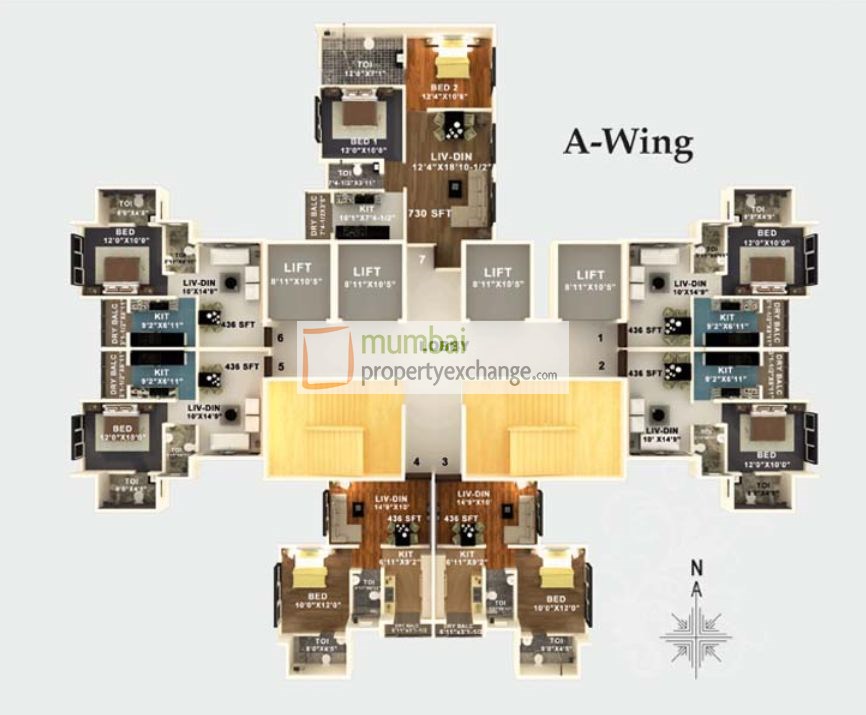 Flat on rent in Bhagtani Sapphire, Dahisar East