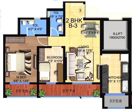 5670 Oth Hillcrest 2BHK Wing B Type 1 - Hillcrest, Andheri East