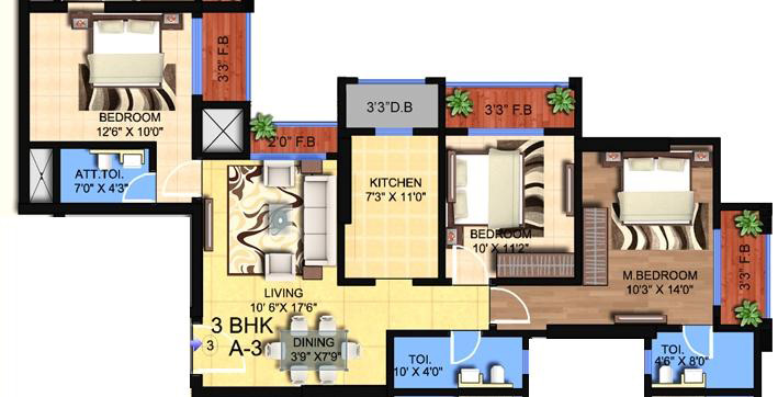 Hillcrest 3BHK Wing B