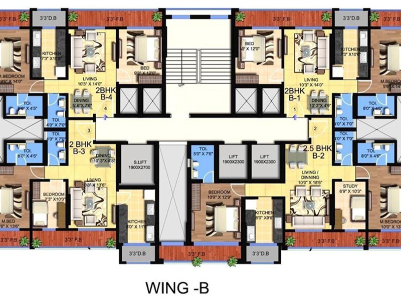 Hillcrest Wing B Typical Floor Plan
