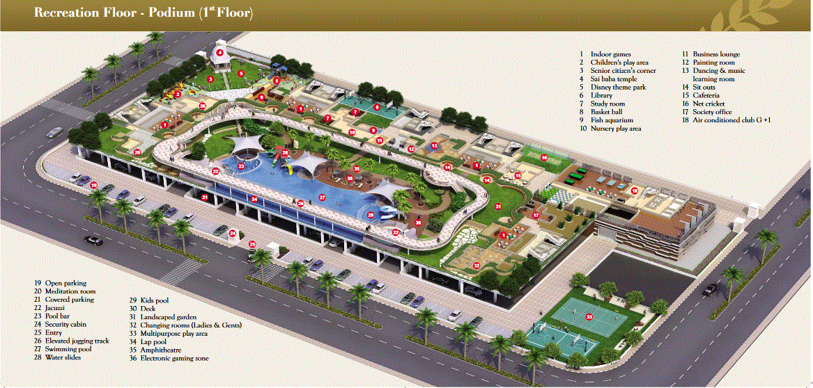 Sai Mannat Recreation Podium Level  Plan