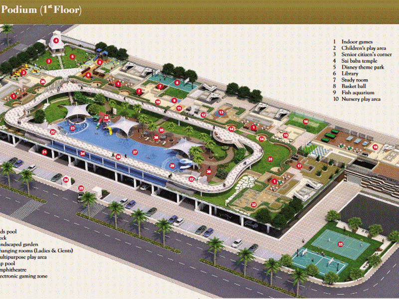 Sai Mannat Recreation Podium Level  Plan