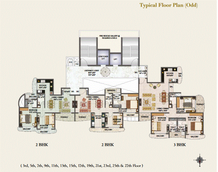 Sai Mannat Typical Floor Plan Wing E - Odd