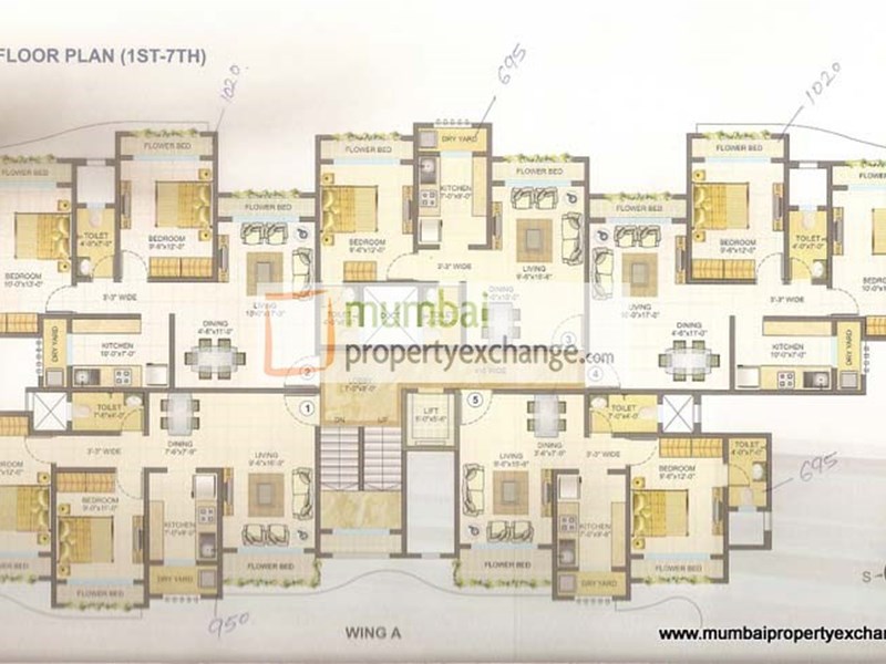 Wing A 1st - 7Th Floor Plan