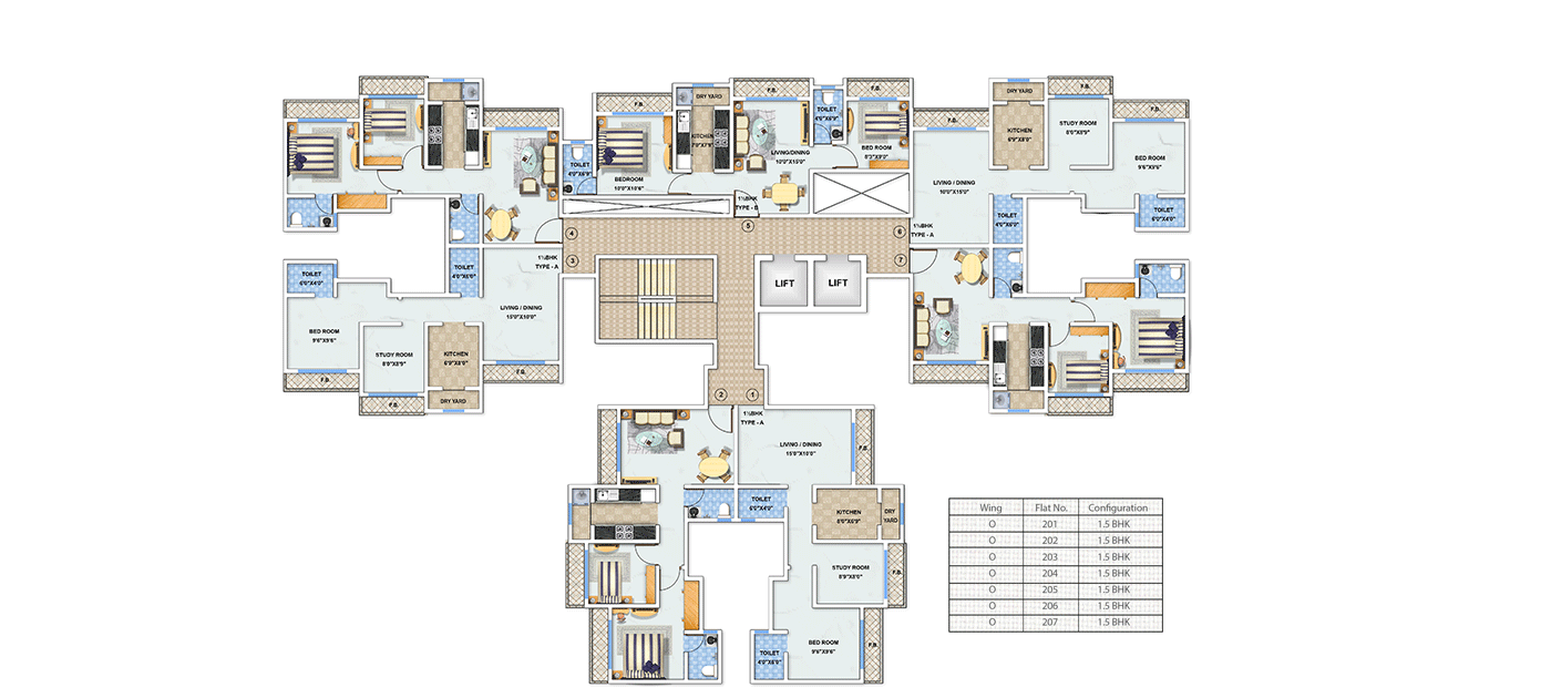 Arkade Arcopolis Typical Floor Plan Wing O