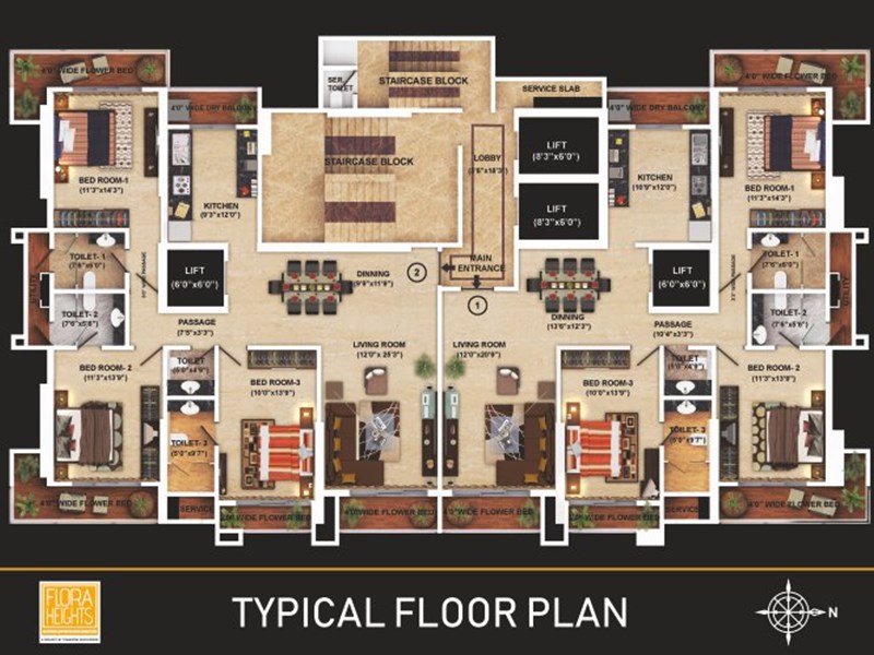 Flora Heights Typical Floor Plan