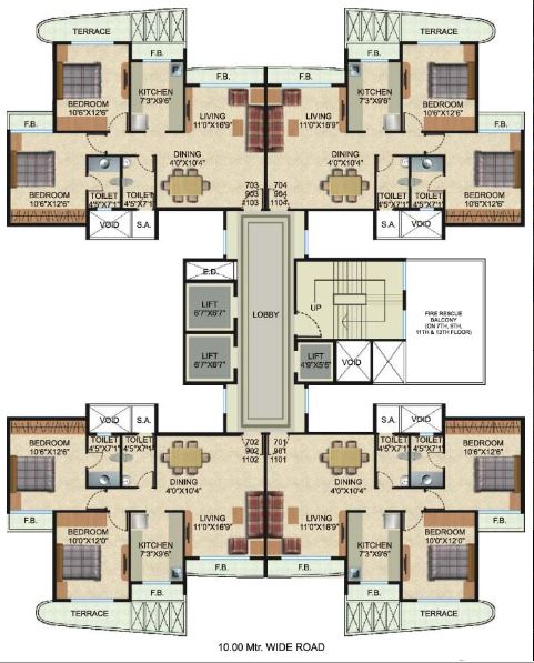 7, 9 and 11 Floor Plan