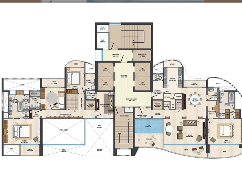 Duplex Upper Floor Plan