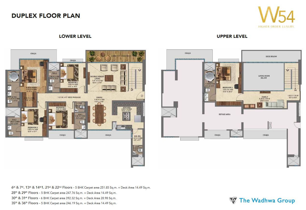 Wadhwa W54 Duplex Floor Plan