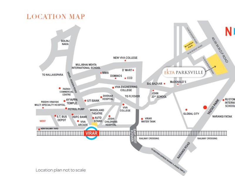 Ekta Parks Ville Location Map