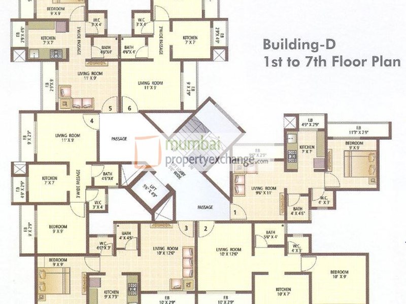 Build D 1-7th Floor Plan