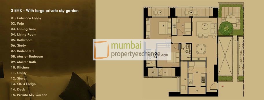 3BHK large  private Sky Garden