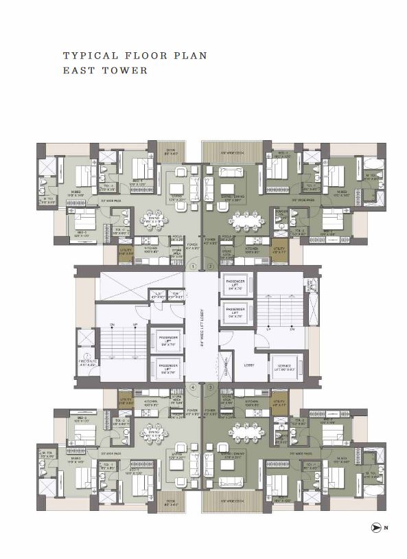 Lodha Venezia Typical Floor Plan East Tower