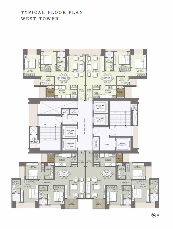 Lodha Venezia Typical Floor Plan West Tower