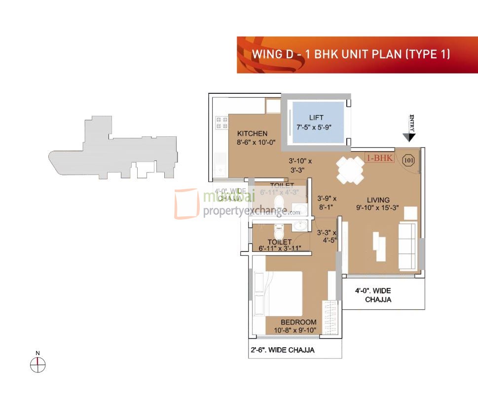 Ruparel Orion 1BHK Wing D Type 1