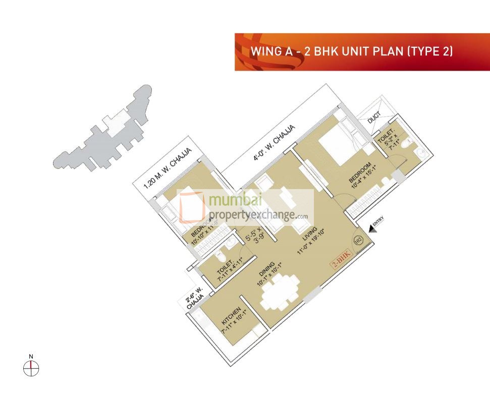 Ruparel Orion 2BHK Wing A Type 2