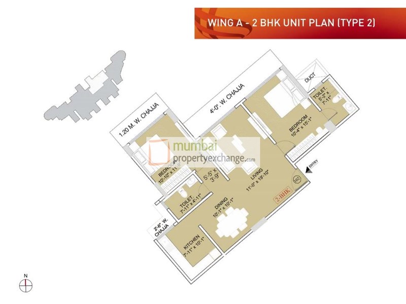 Ruparel Orion 2BHK Wing A Type 2