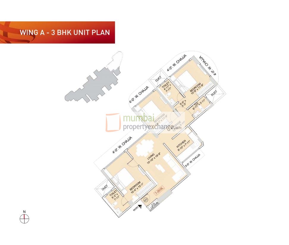 Ruparel Orion 3BHK Wing A