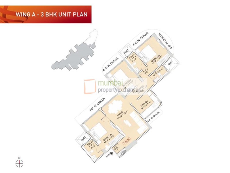 Ruparel Orion 3BHK Wing A