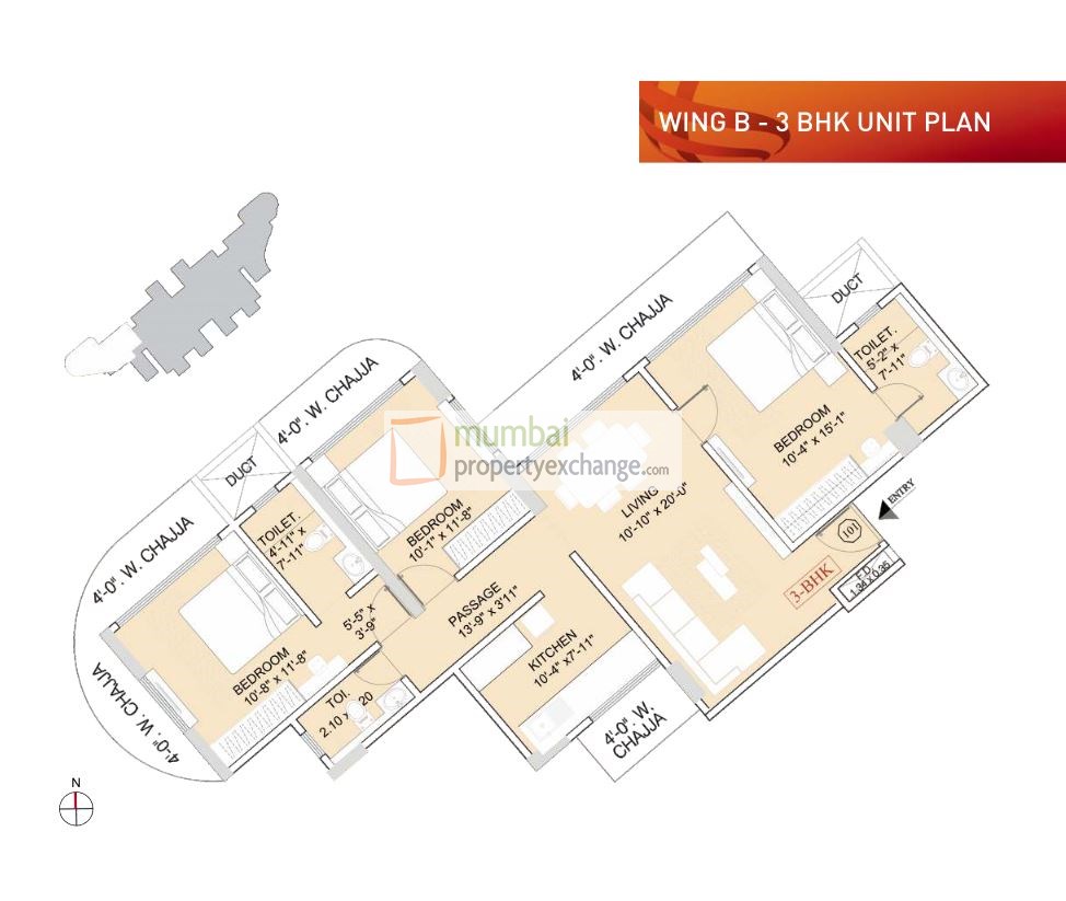 Ruparel Orion 3BHK Wing B