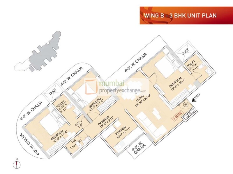 Ruparel Orion 3BHK Wing B