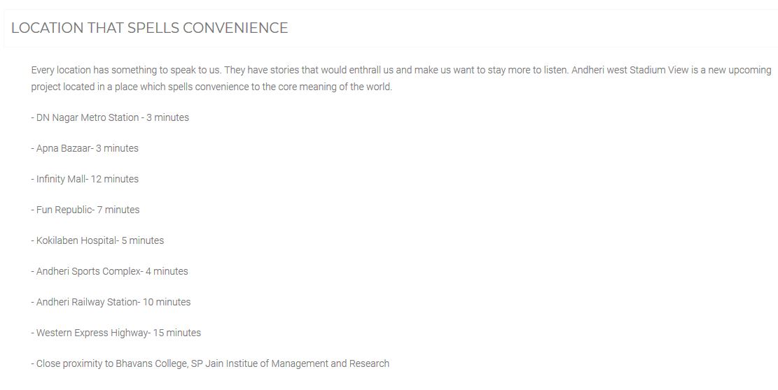 Stadium View Location Connectivity