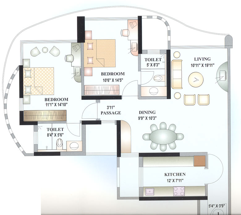 Two Bedroom plan
