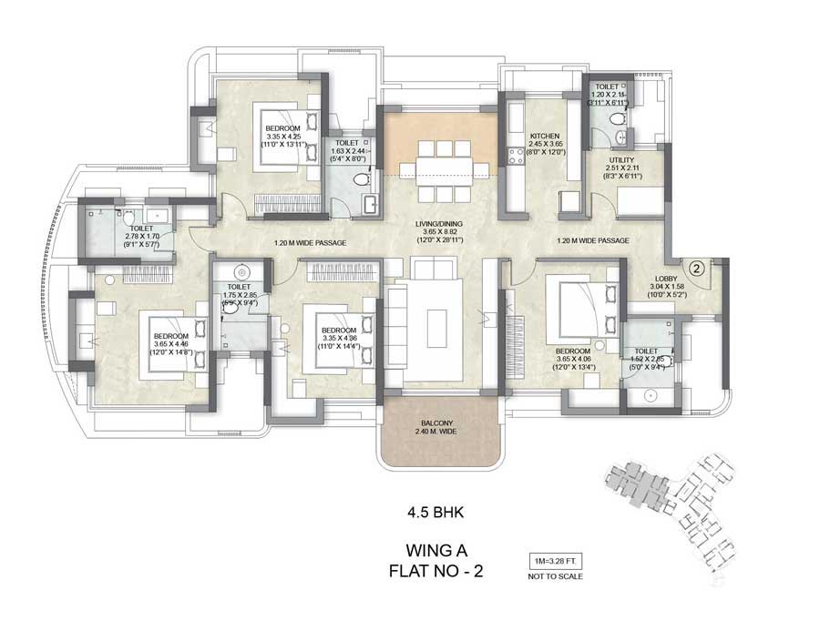 Kalpataru Siddhachal Elite 4.5BHK Wing A Apt-02