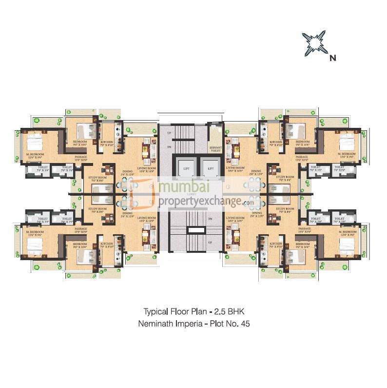 2.5BHK Typical Floor Plan
