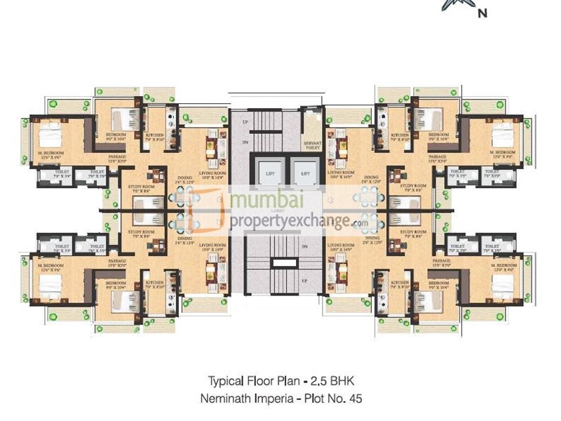 2.5BHK Typical Floor Plan