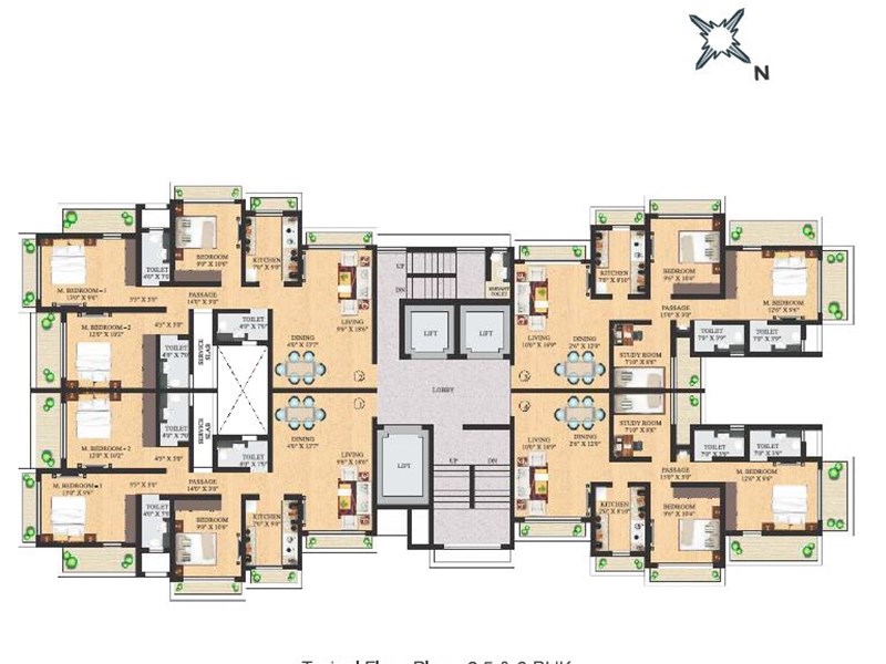 Neminath Luxeria Typical Floor Plan