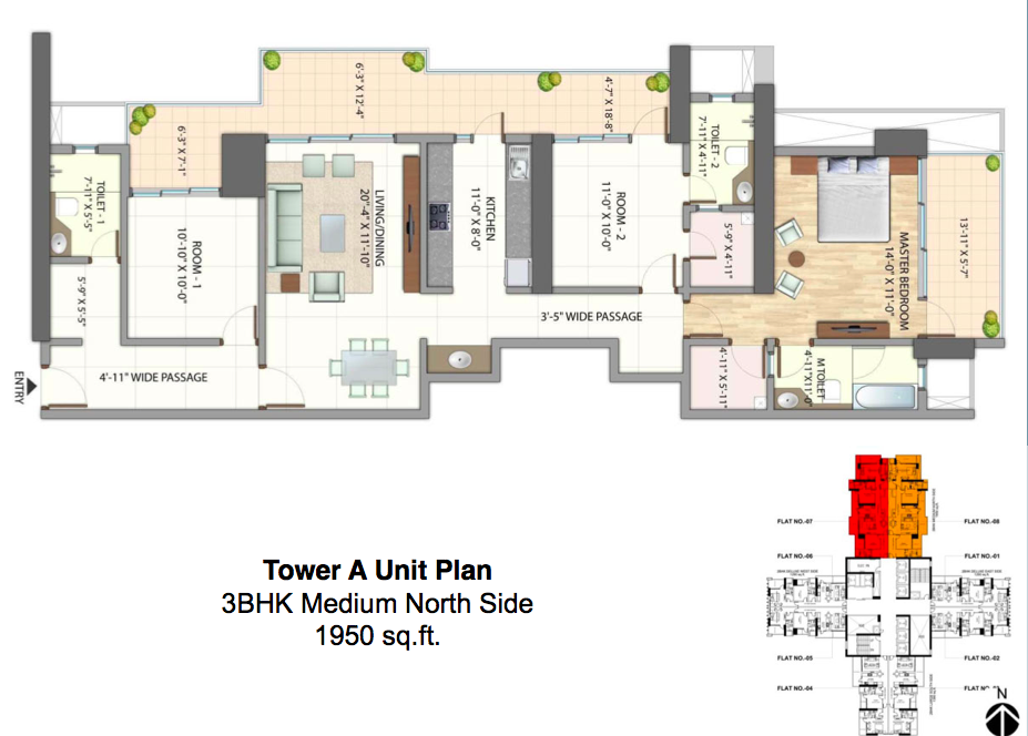 Flat on rent in Alta Monte A, Malad East