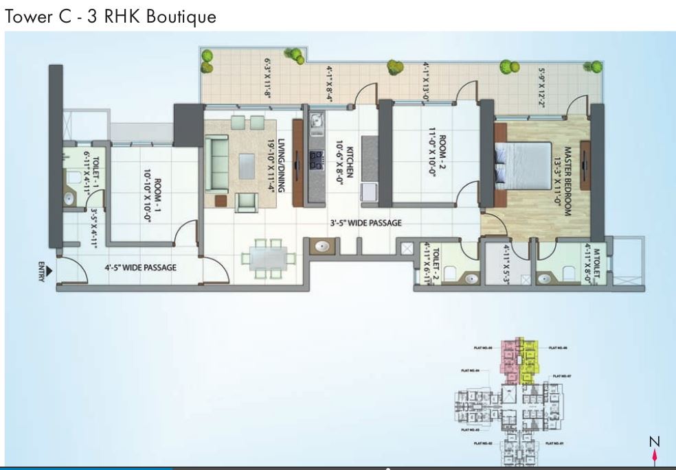 Omkar Alta Monte Tower C 3RHK Boutique Type-1