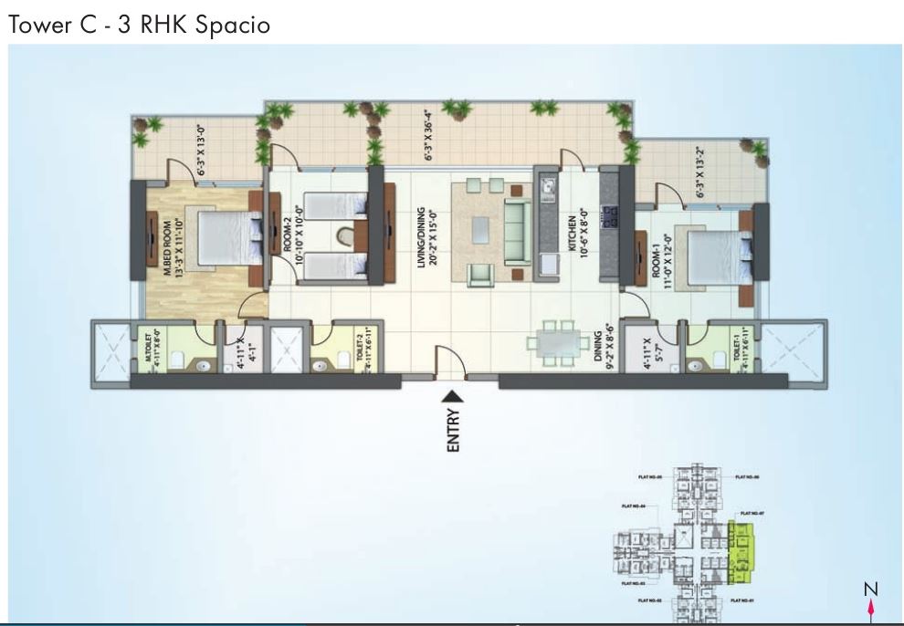 Omkar Alta Monte Tower C 3RHK Spacio 