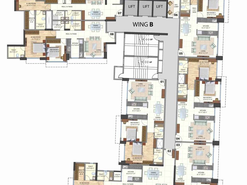 Omkar Meridia Tower B Typical Floor Plan
