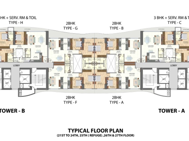 Omkar Meridia Typical Floor Plan Tower A-B